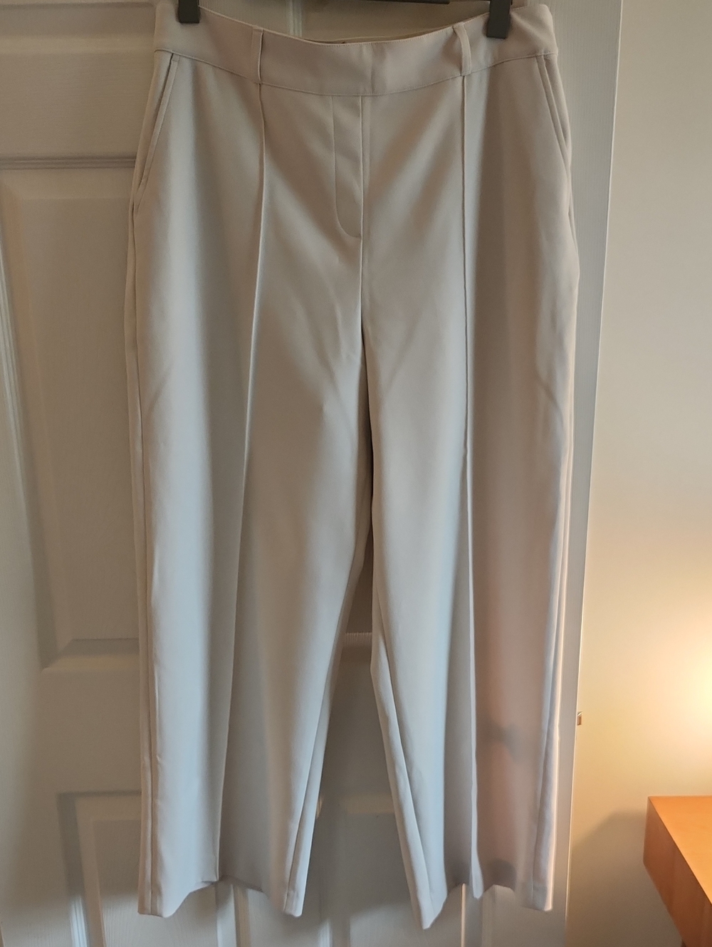 SPANX Cream Wide Leg Trousers